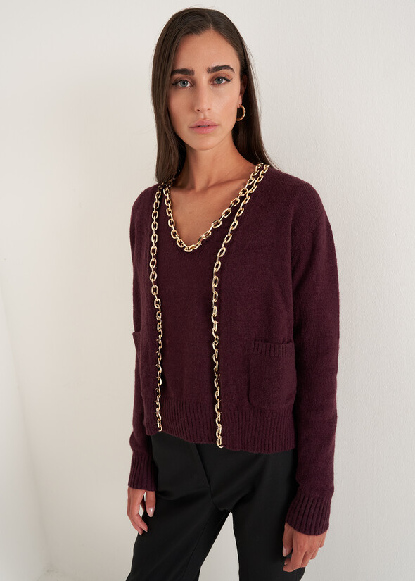 Crimea cardigan with gold chain Crimea cardigan with gold chain VIOLA VINACCIA Woman null