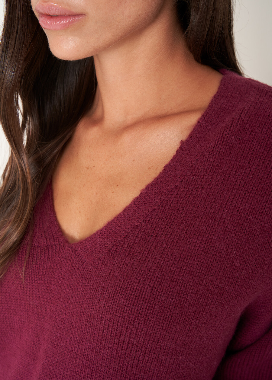 Maglione Malika scollo a V VIOLA PURPLE Donna , immagine n. 2