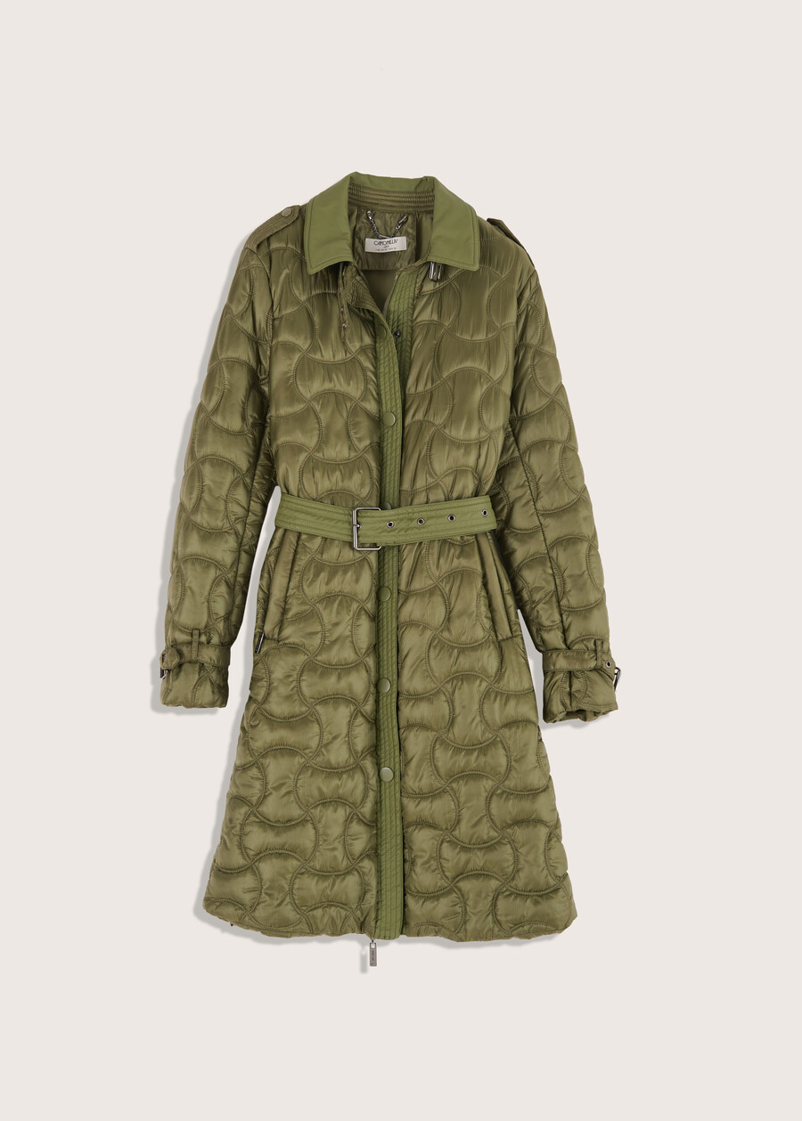 Taylor matelassé trench coat VERDE CARCIOFO Woman , image number 5