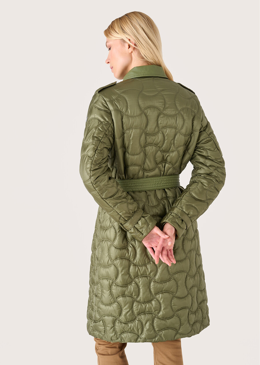 Taylor matelassé trench coat VERDE CARCIOFO Woman , image number 4