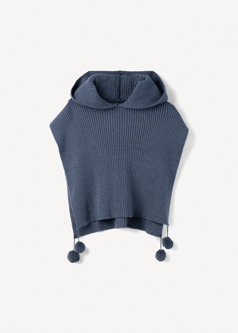 Mantella Mora con cappuccio e pon pon BLU AVION Donna , immagine n. 7