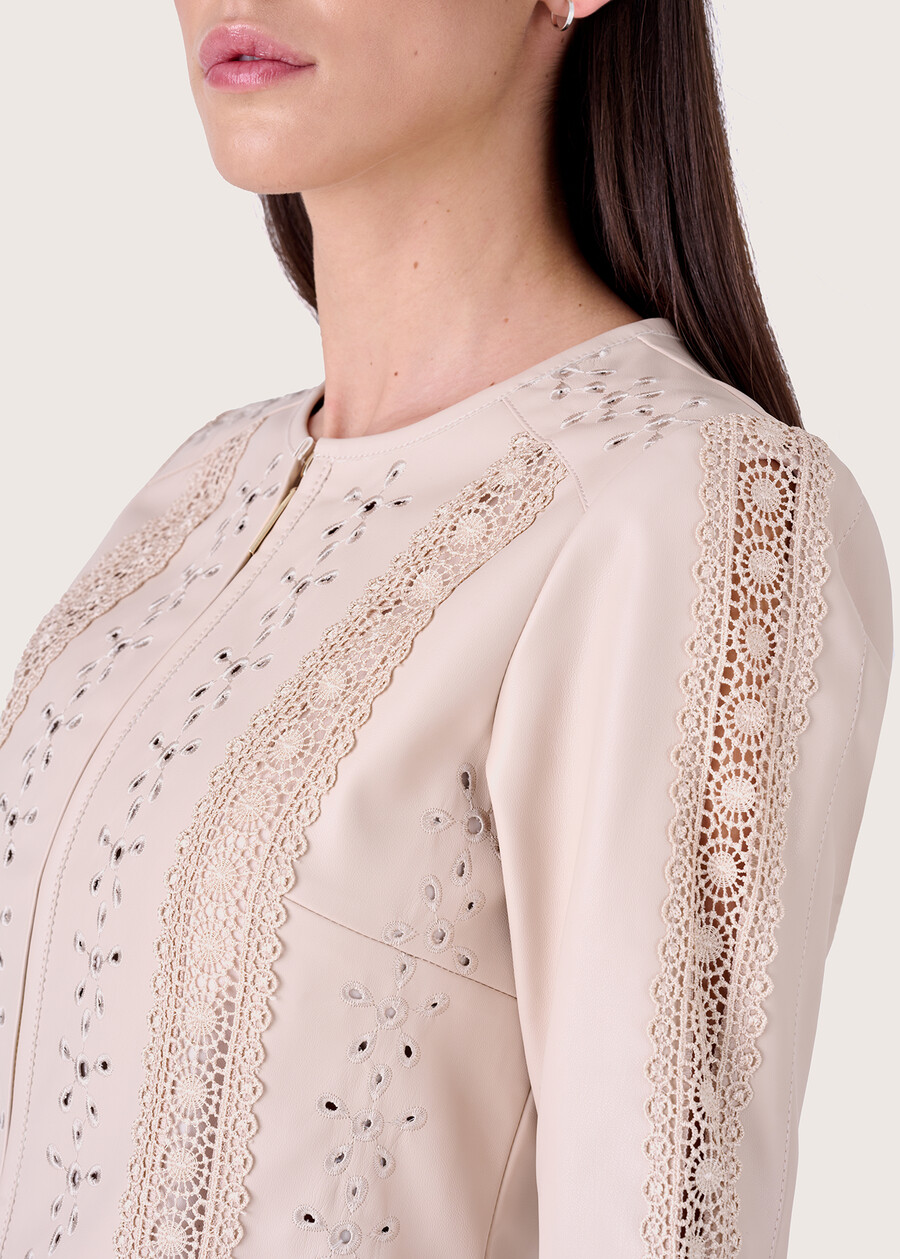 Giubbino traforato George in ecopelle BEIGE ECRU Donna , immagine n. 2