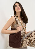 Borsa Byss shopping in crochet MARRONE Donna immagine n. 1