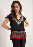 Bard Printed Blouse with Embroidery NERO BLACK Woman image number 1