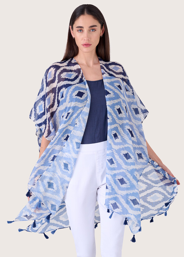 Melissa cape with ethnic print  Woman null