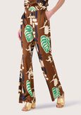 Cara japanese print pattern trousers MARRONE CACAO Woman image number 2