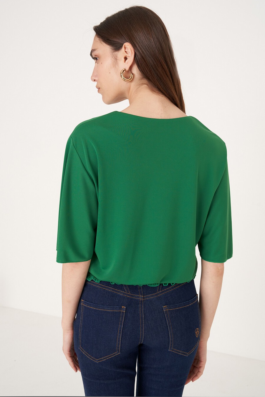 Blusa Celina in jersey VERDE GARDENROSA FUCSIA Donna , immagine n. 3
