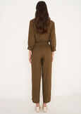 Pantaloni Penny in viscosa e lino BEIGE DOESKIN VERDE ALGA Donna immagine n. 4