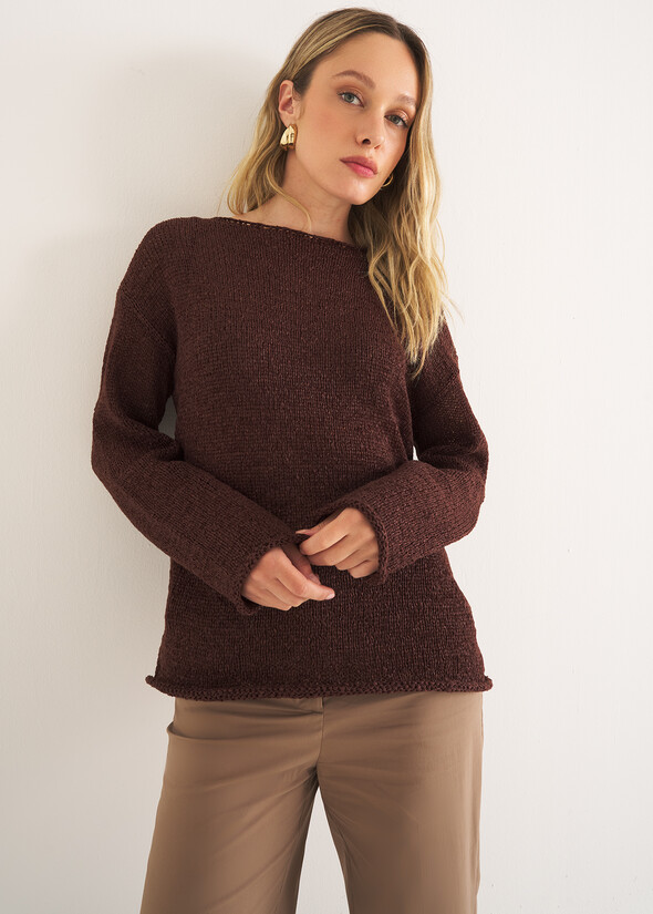 Mia oversized knit top MARRONE CAFFE Woman null