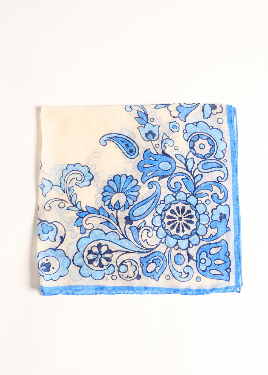 Foulard Sade in seta fantasia BLU AVIONMARRONE Donna , immagine n. 2
