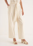Penty linen-blend trousers
 VIOLA MELANZANABIANCO BURRO Woman image number 3