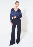 Beatrice satin V-neck blouse NERO BLACKBIANCO WHITEBLU Woman image number 4