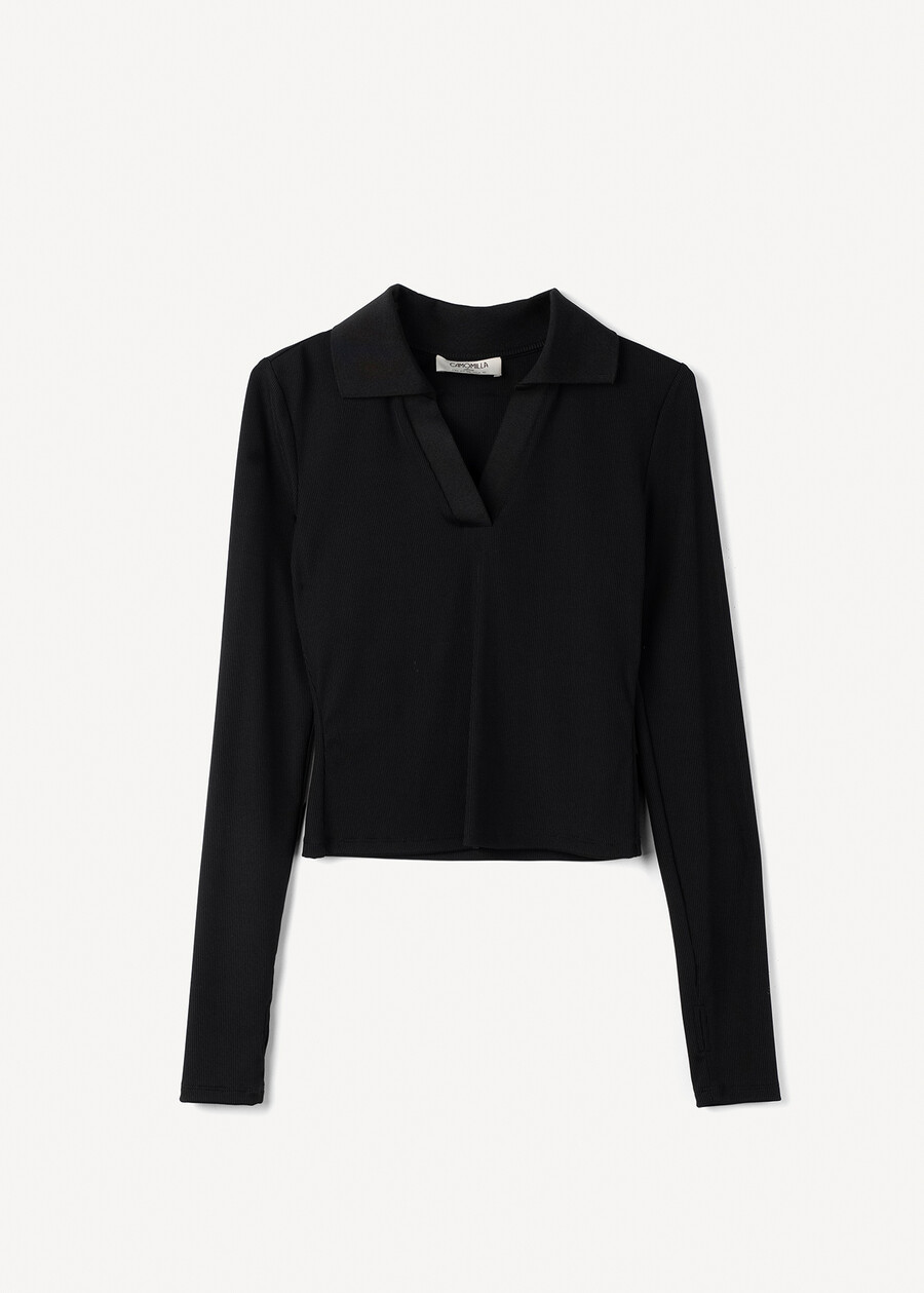 T-shirt Seymur con collo a camicia NERO BLACK Donna , immagine n. 5
