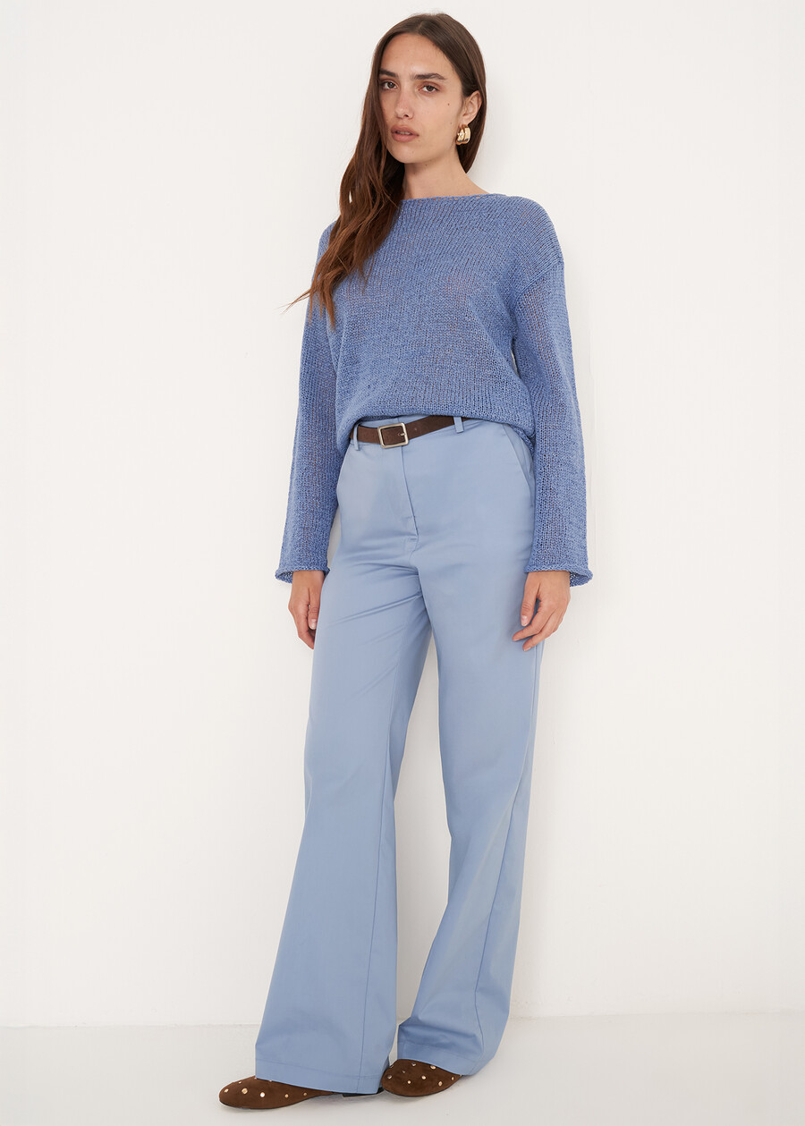 Mia oversized knit top MARRONE CAFFECELESTE FIORDALISO Woman , image number 4