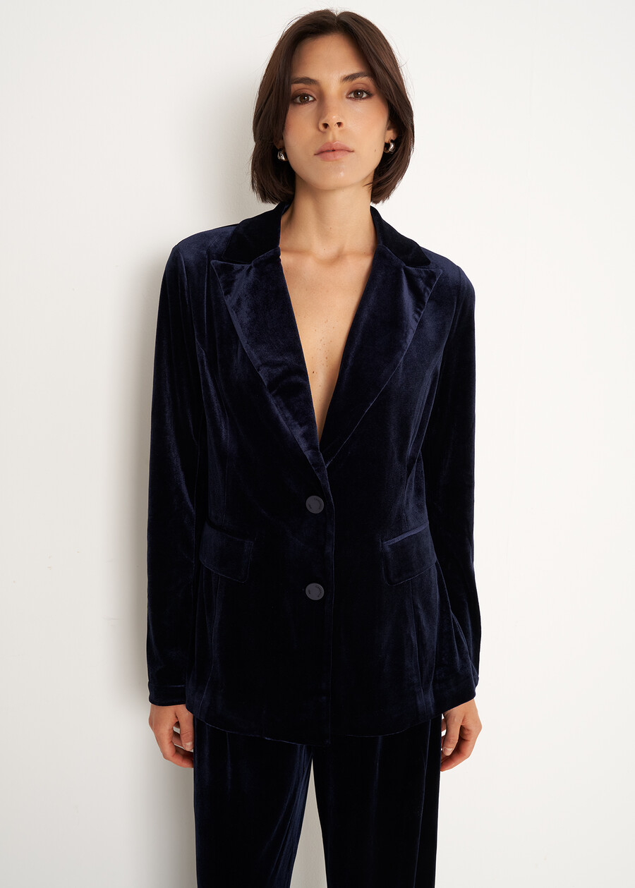 Giacca Goya in velluto BLU MIDNIGHTVIOLA VINACCIA Donna , immagine n. 1
