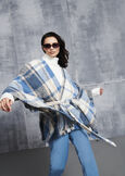 Mantella Marra con fantasia check BLUE COLONIALBEIGE TAUPE Donna immagine n. 1