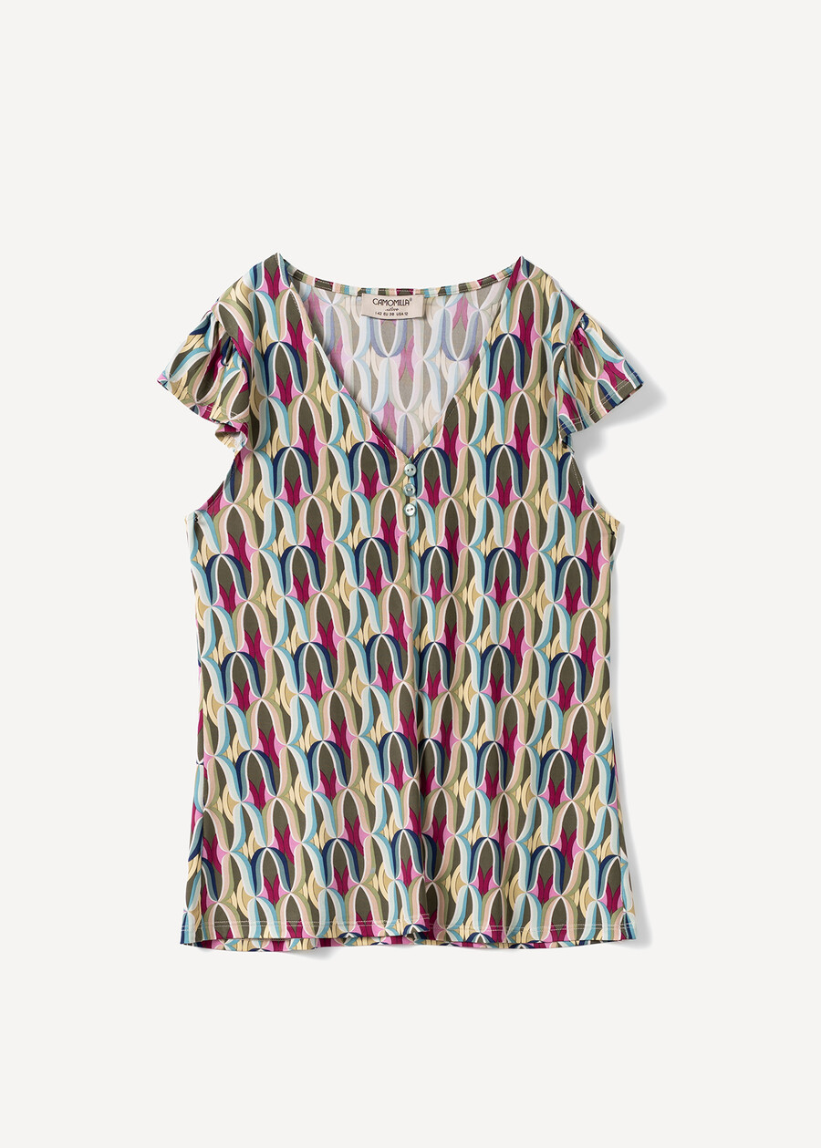 Sirena optical print T-shirt VERDE Woman , image number 5