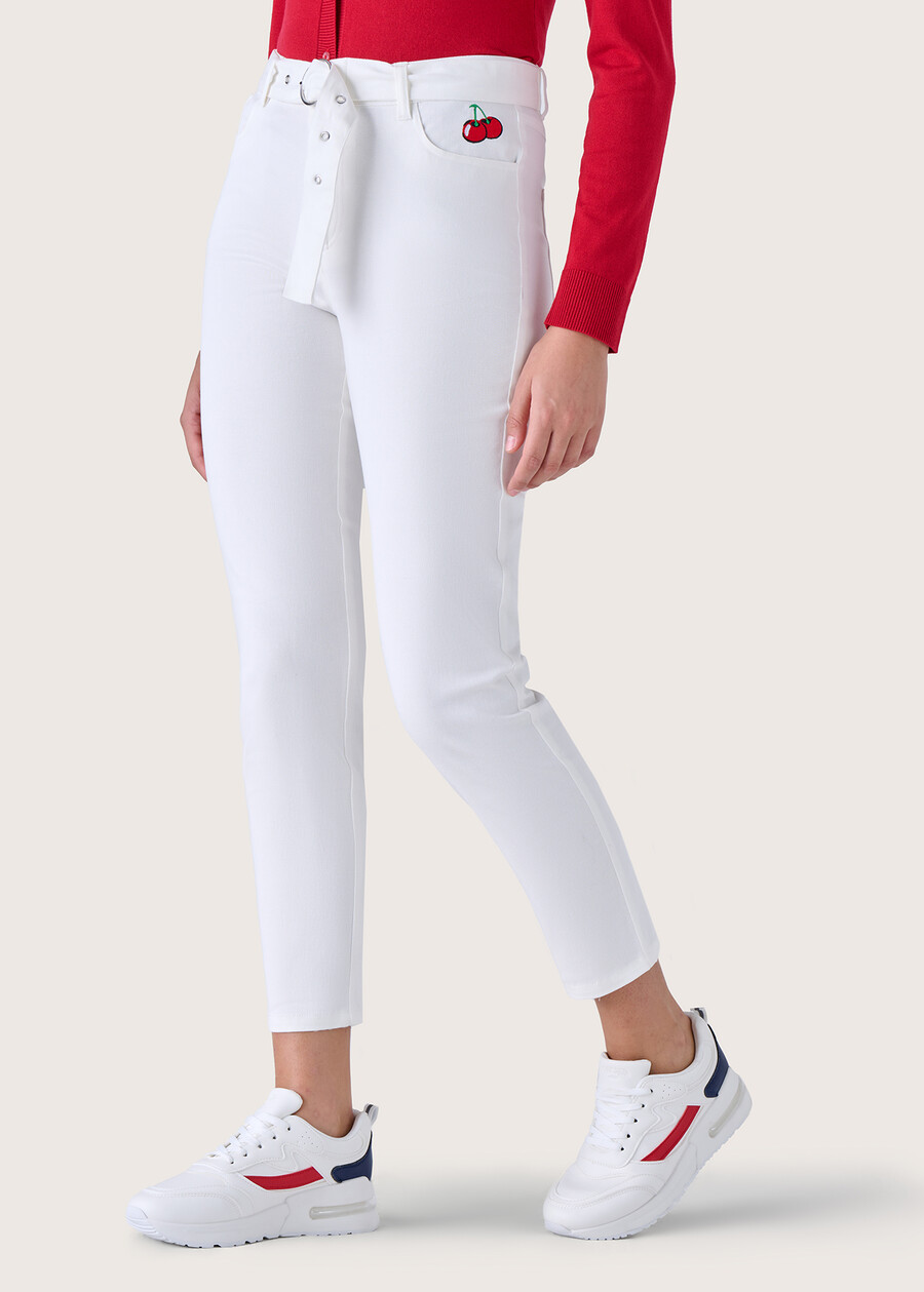 Pantalone Preppy in cotone BIANCO WHITEBIANCO WHITE Donna , immagine n. 2