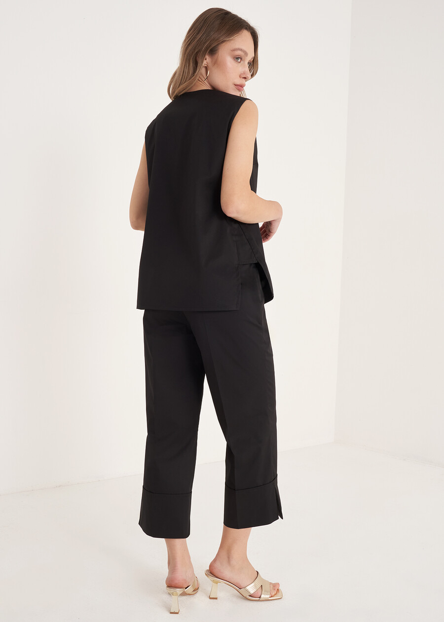 Pinocchietto Sara-A In Cotone BIANCO WHITENERO BLACK Donna , immagine n. 4