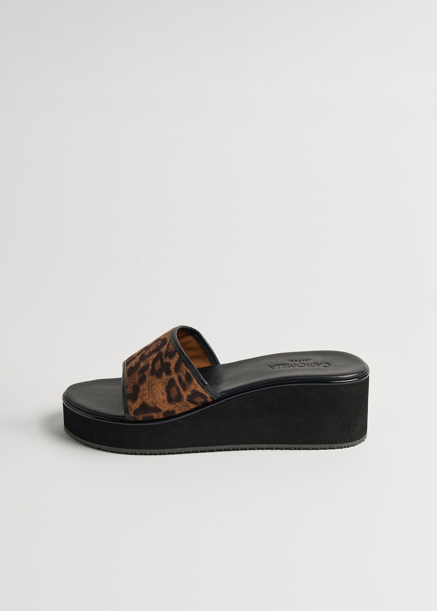 Sandalo Stanley-A animalier con zeppa MARRONE CARAMELLO Donna , immagine n. 5