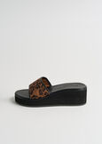 Sandalo Stanley-A animalier con zeppa MARRONE CARAMELLO Donna immagine n. 5