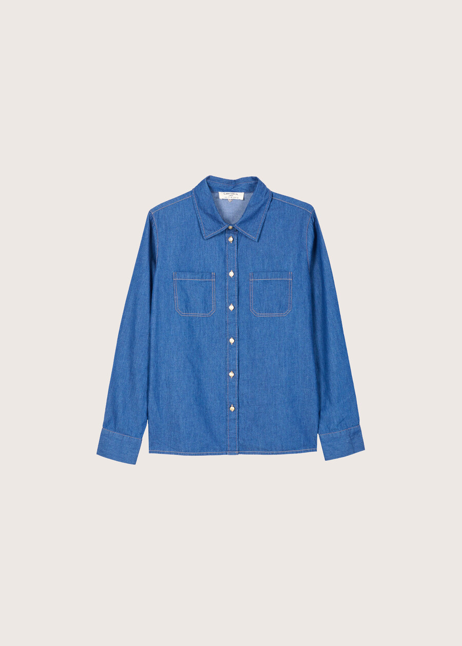 Carly 100% cotton denim shirt DENIM Woman , image number 5