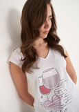 Sole t-shirt with cocktail print
 BIANCO WHITE Woman image number 2