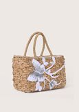 Butterfly 100% straw barrel bag BEIGEBEIGE Woman image number 1