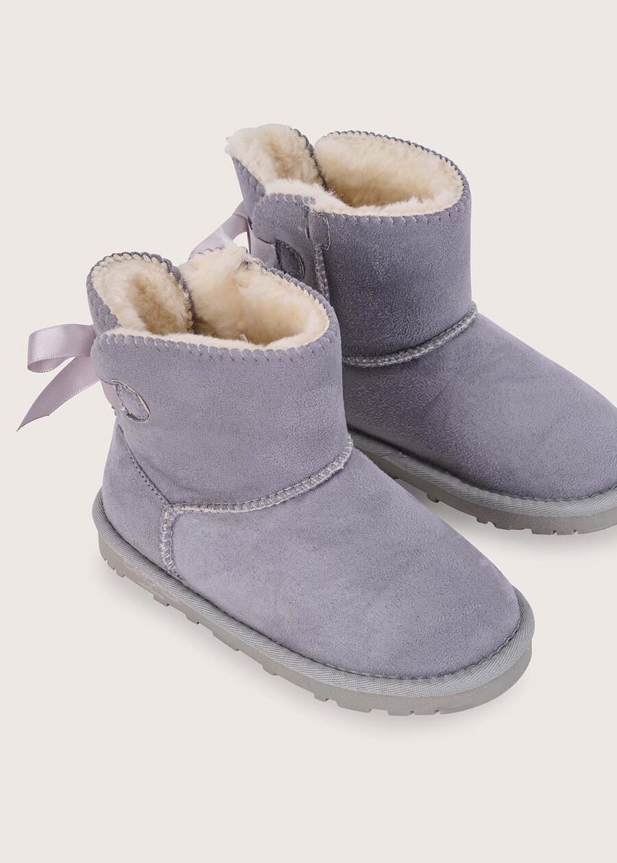 Sahy snowboots in eco-suede for girls GRIGIO MEDIUM GREY Woman , image number 2