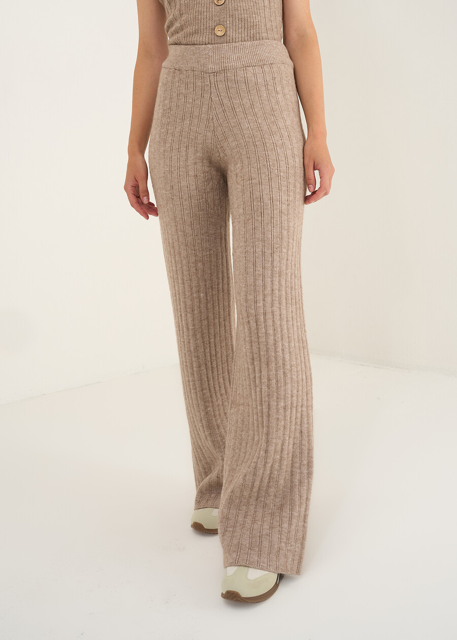 Pantaloni Paky in maglia a coste MARRONE Donna , immagine n. 3