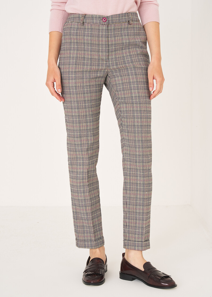 Bella checked trousers GRIGIO GREY Woman , image number 2