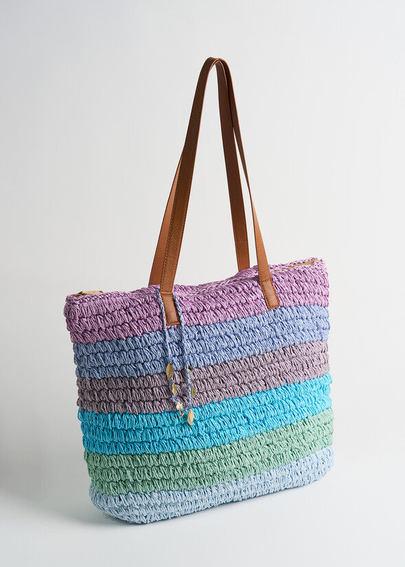 Borsa shopping Briget a righe ROSA Donna null