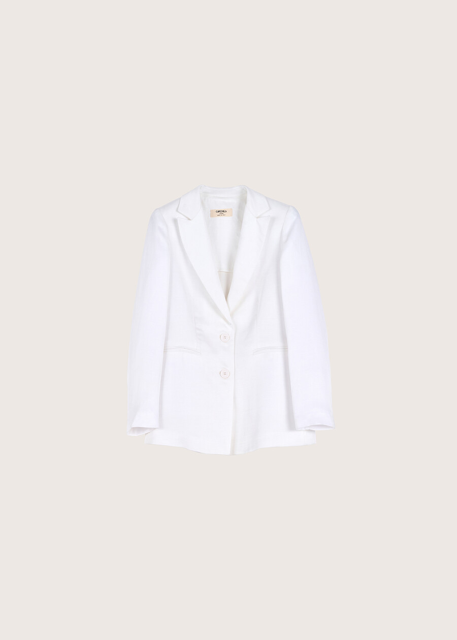 Giasmine linen blend blazer ROSSO ARAGOSTABIANCO WHITEBLUE OLTREMARE VERDE GARDEN Woman , image number 5