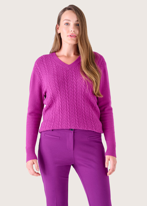 Maglia Mabel in misto viscosa VIOLA IRIS Donna null
