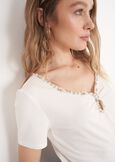 Sybil T-shirt With Rhinestones BLUBIANCO WHITE Woman image number 2