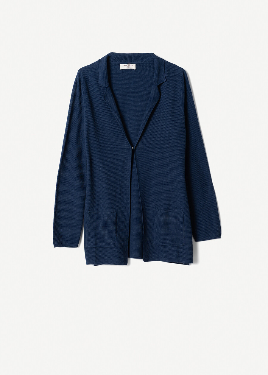 Cardigan Coral Midnight in filo BLU MIDNIGHTBIANCO BURRO Donna , immagine n. 5