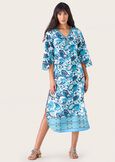 Alod crepe fabric dress BLUE TURCHESE Woman image number 1