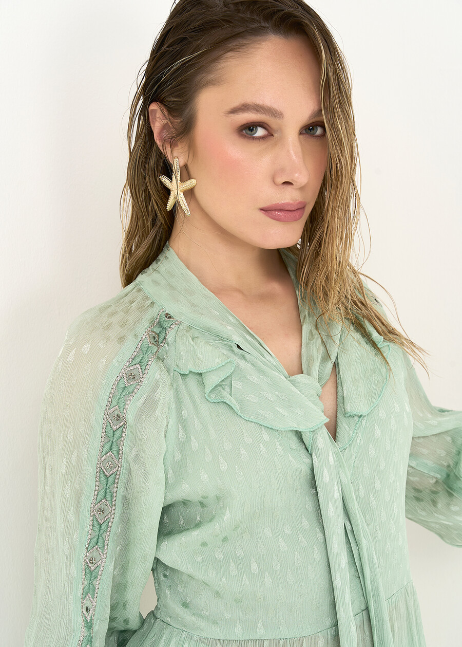 Alois short dress with embroidery VERDE Woman , image number 3