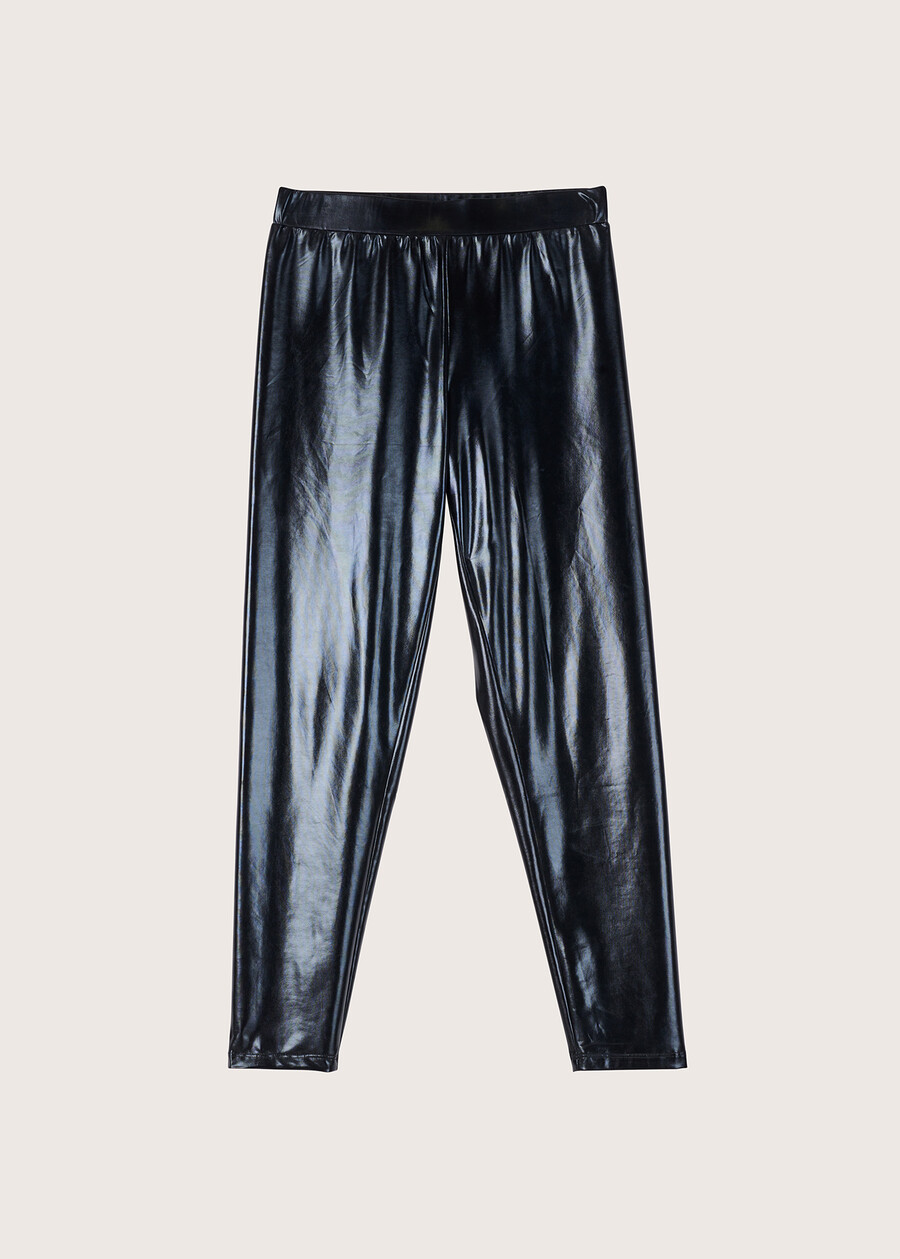 Leggings Lizzie in ecopelle NERO BLACKGRIGIO GUN METAL Donna , immagine n. 5
