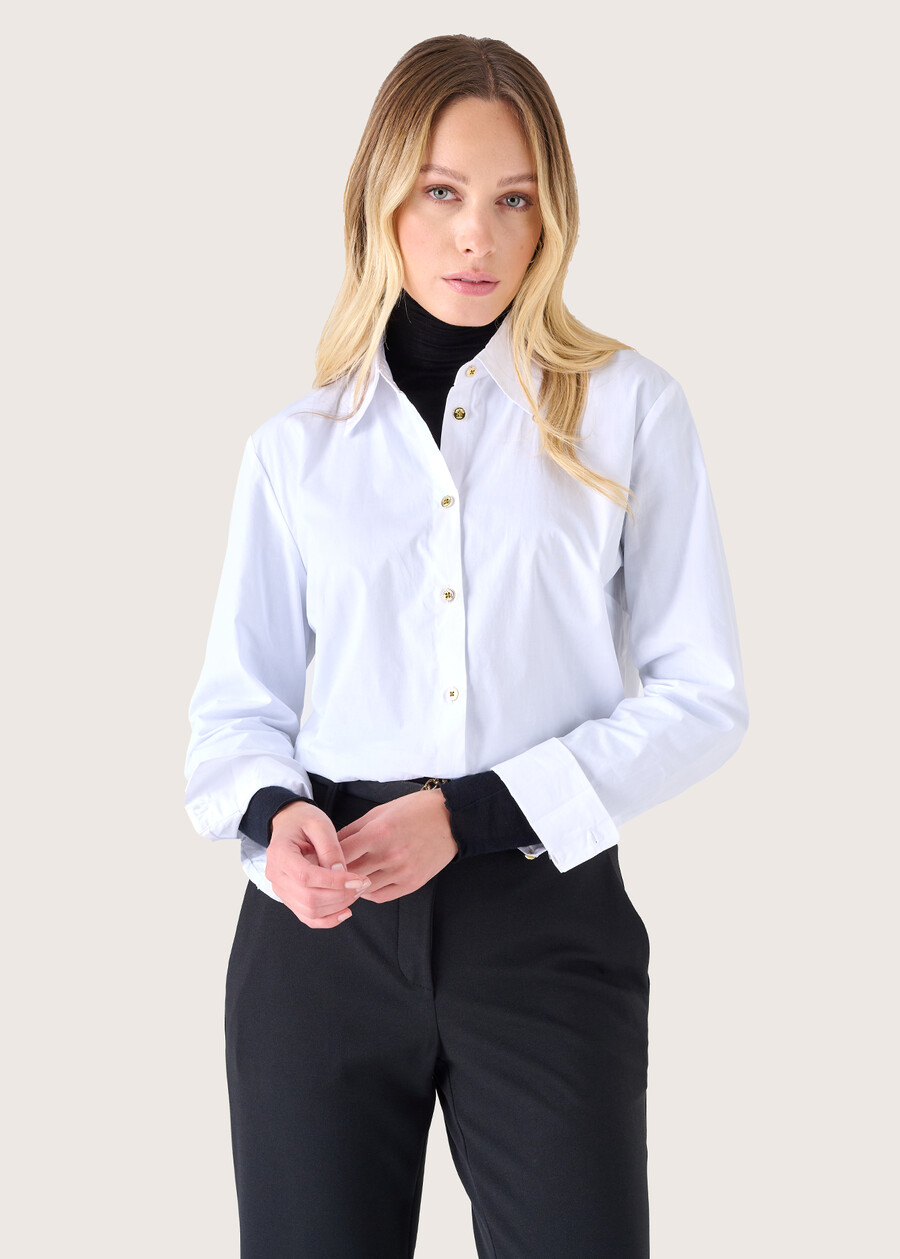 Charly 100% cotton shirt BIANCO WHITE Woman , image number 1