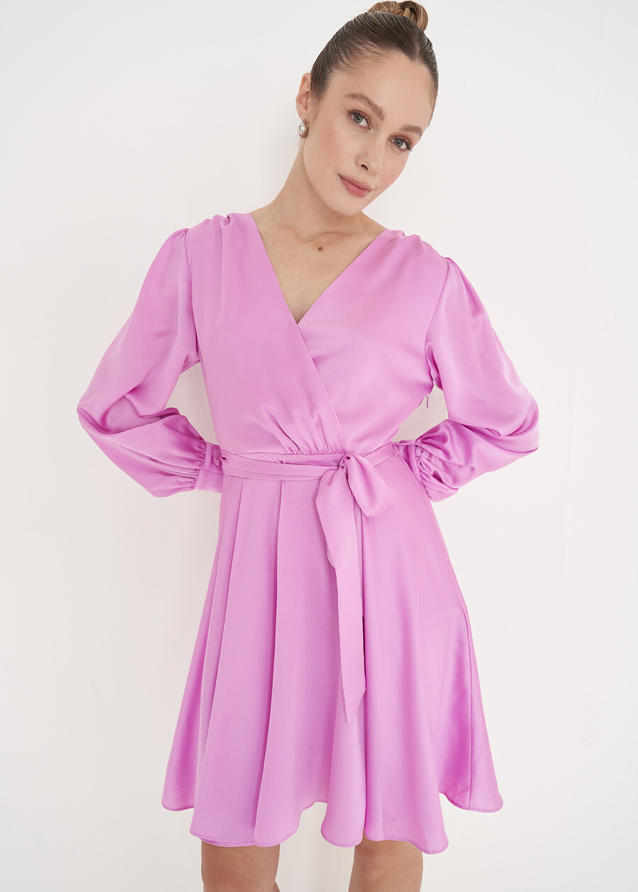 Angelique satin dress VIOLA ORCHIDEA Woman , image number 2