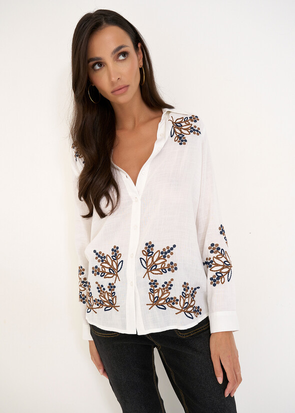 Camicia Comet con ricamo BIANCO Donna null