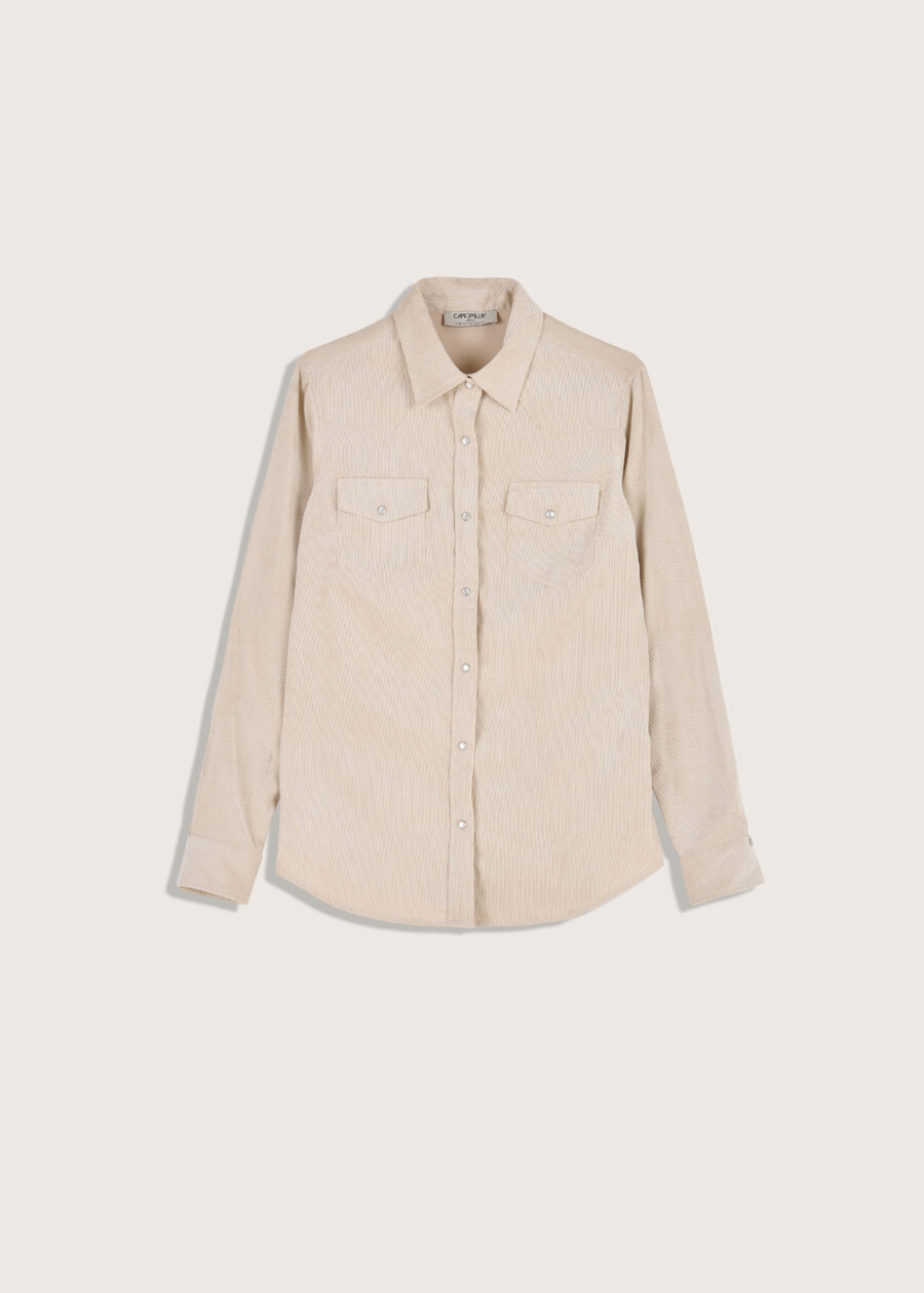 Camicia in velluto Cris BEIGE LANAVIOLA CENERE Donna , immagine n. 4