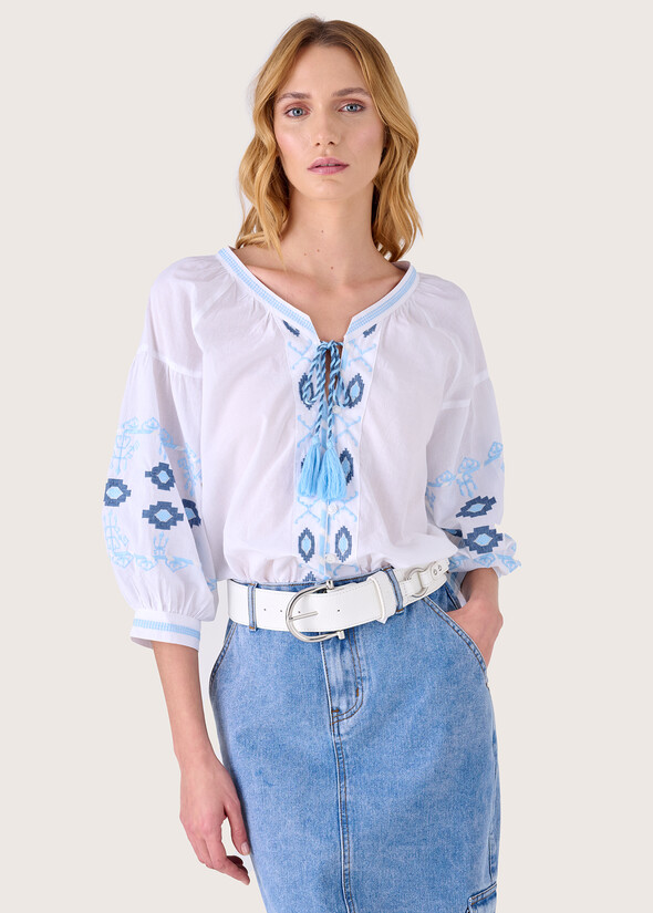 Camicia Cherry in 100% cotone BIANCO Donna null