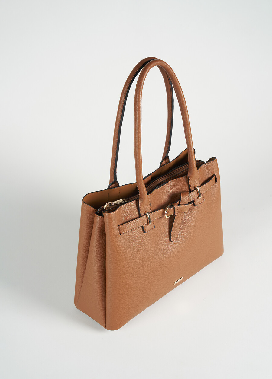 Brenda eco-leather shopping bag MARRONE Woman , image number 2