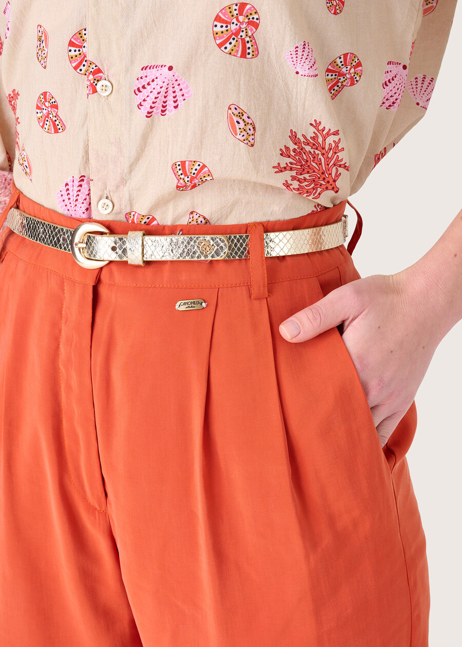 Gigi trousers with cupro effect MARRONE CACAO Woman , image number 3