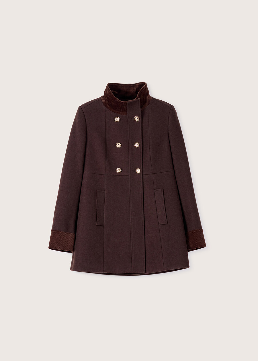 Elisir coat with collar NERO BLACKMARRONE JAVA Woman , image number 5