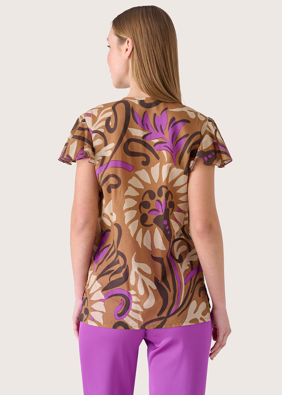 Stefy 100% cotton t-shirt MARRONE CACAO Woman , image number 3