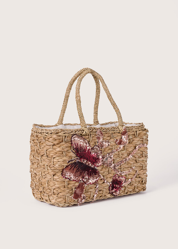 Borsa bauletto Butterfly 100% paglia BEIGEBEIGE Donna null