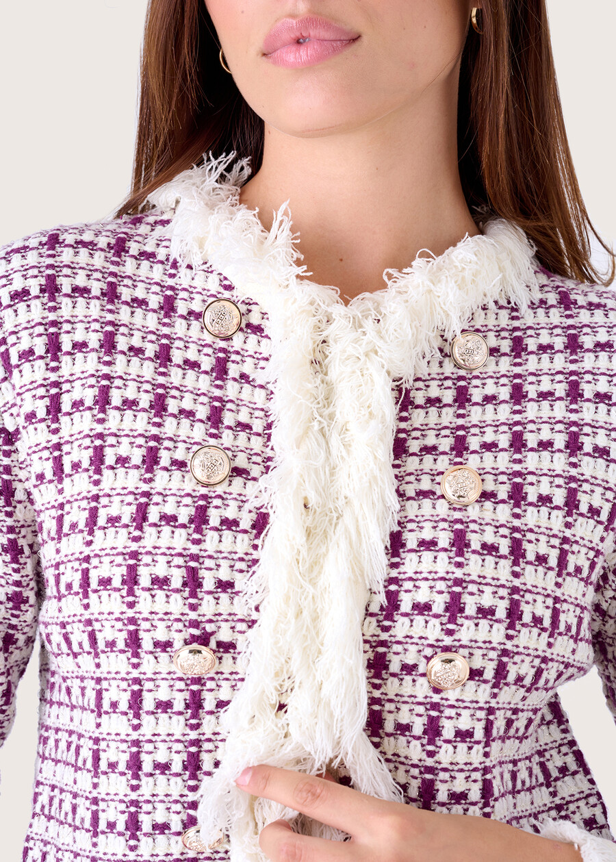 Cosmo tweed cardigan ROSSO SYRAH Woman , image number 2